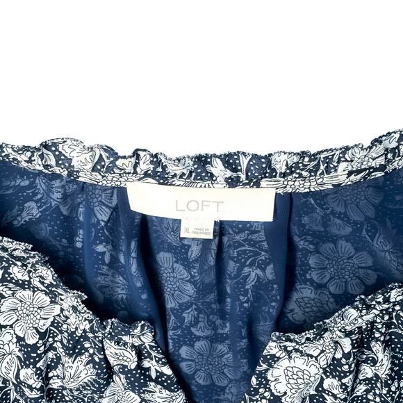 LOFT Women's Floral Long Sleeve Dress XL - Picture 5 of 7